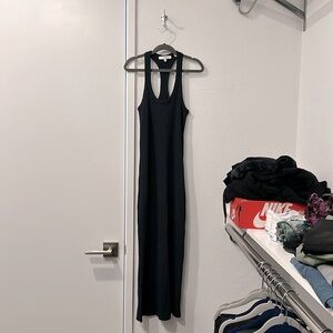 VINCE XXS NWOT Rib Racerback Midi Tank Dress Navy